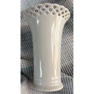 Lefton's 60th Anniversary Legacy White Collection 7” Vase Exclusive Porcelain